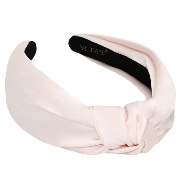 Satin Headbands for Women, Light Pink Knotted Headband Made of Silk Quality Sati - Picture 1 of 7